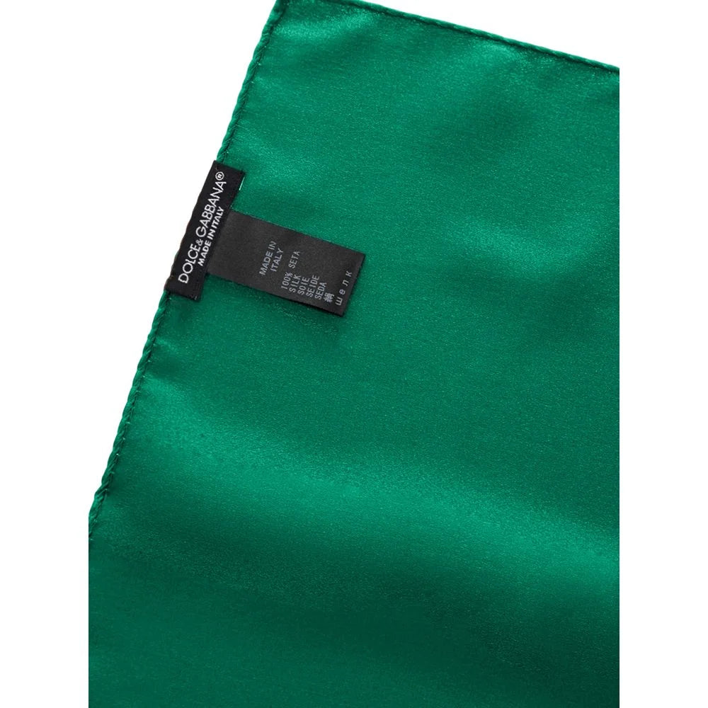 Dolce & Gabbana Green Silk Pocket Square - Handkerchiefs