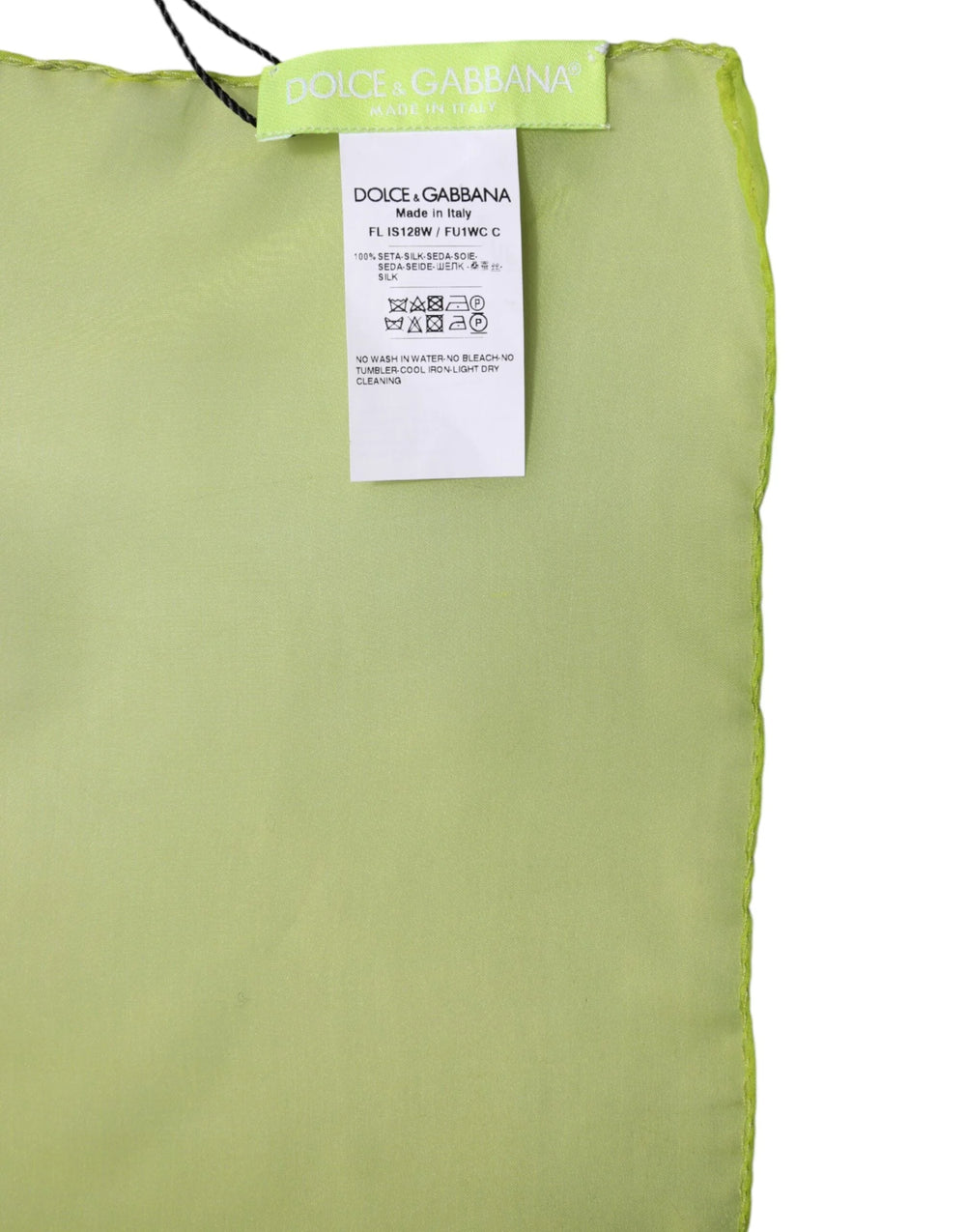 Dolce & Gabbana Green Silk Rectangle Wrap Shawl Neck Warmer Scarf - Scarves & Shawls