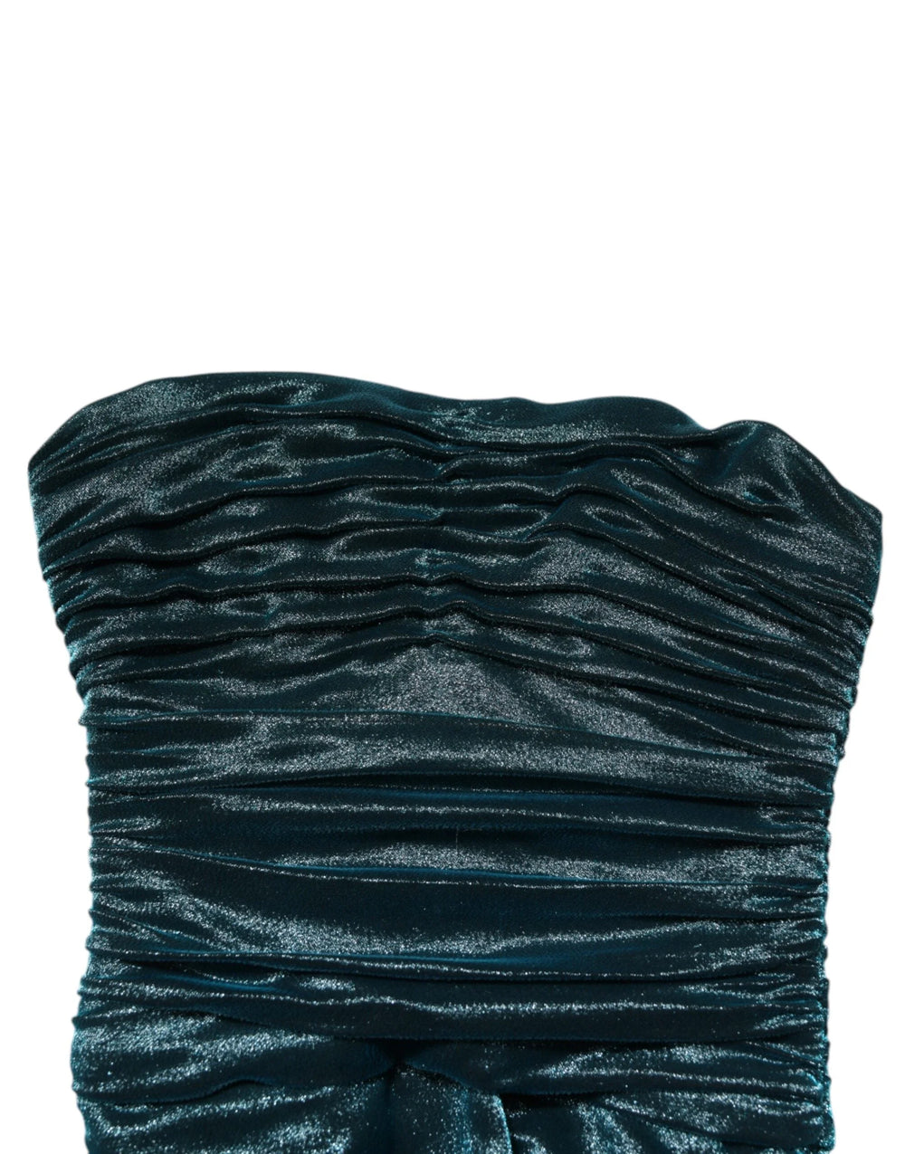 Dolce & Gabbana Green Silk Satin Fitted Strapless Dress - IT36|XXS - Dresses
