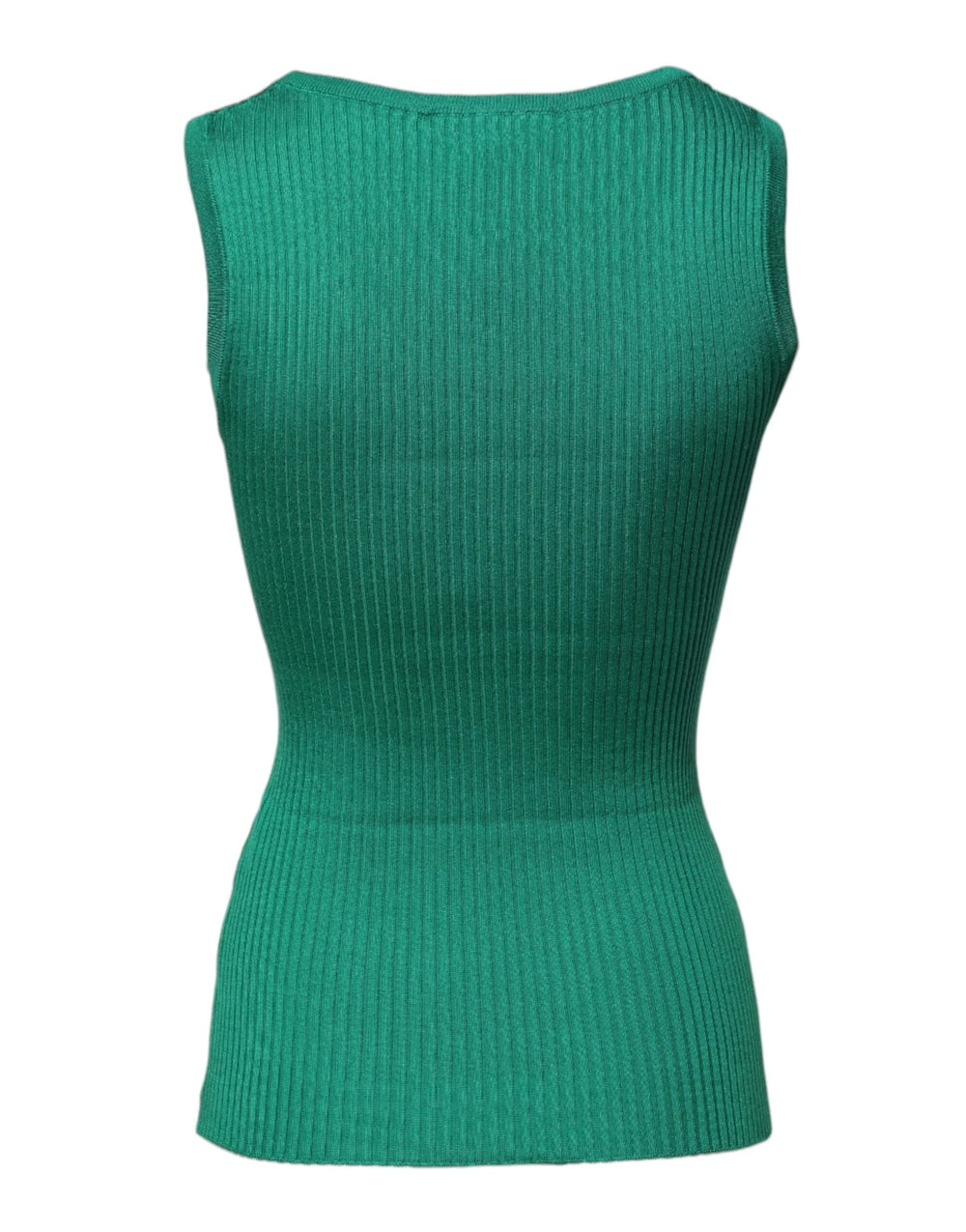 Dolce & Gabbana Green Silk Sleeveless Round Neck Tank Top - IT40|S - Tank Tops