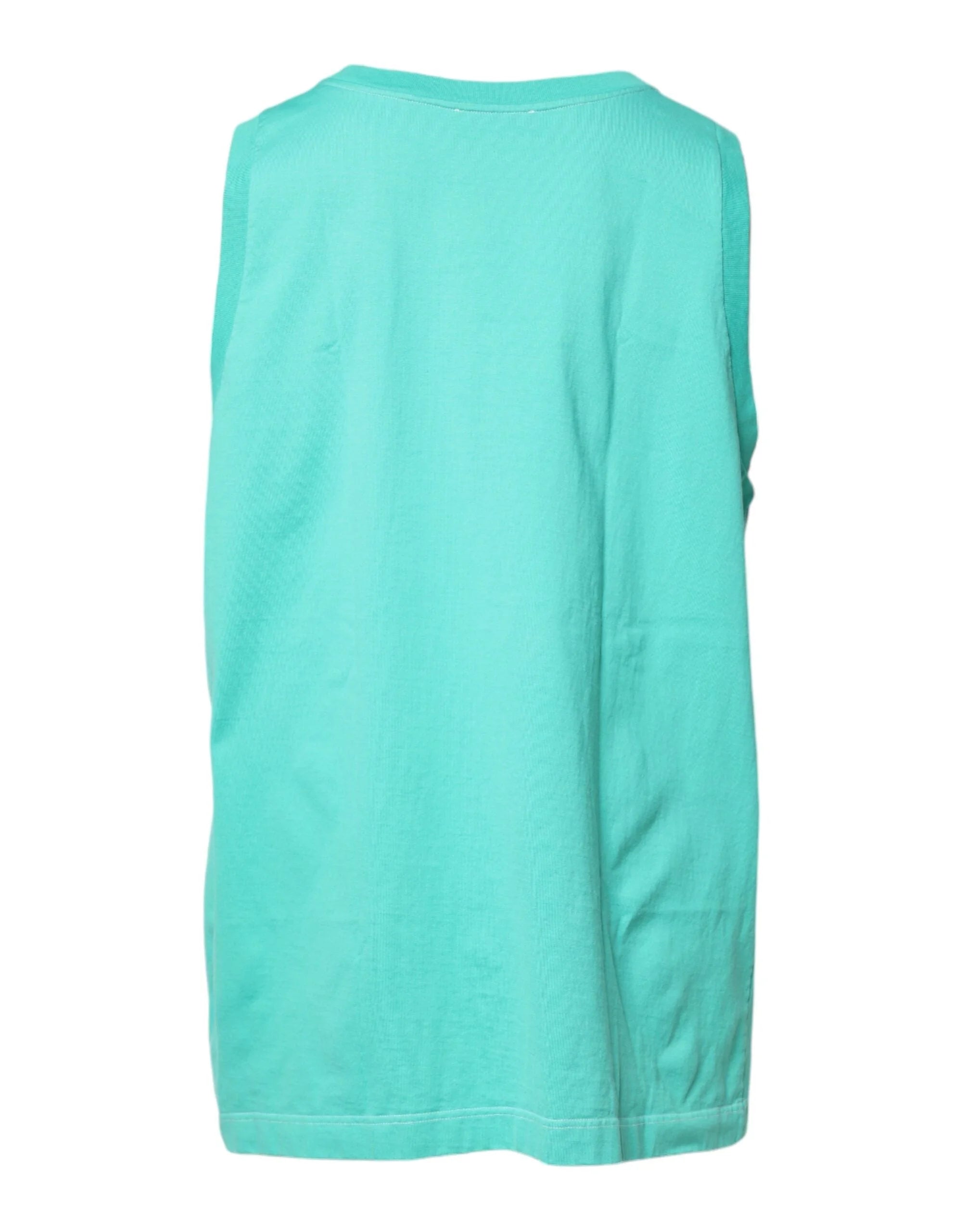 Dolce & Gabbana Green Sleeveless Logo Round Neck T-shirt - IT52 | XL - Tank Tops