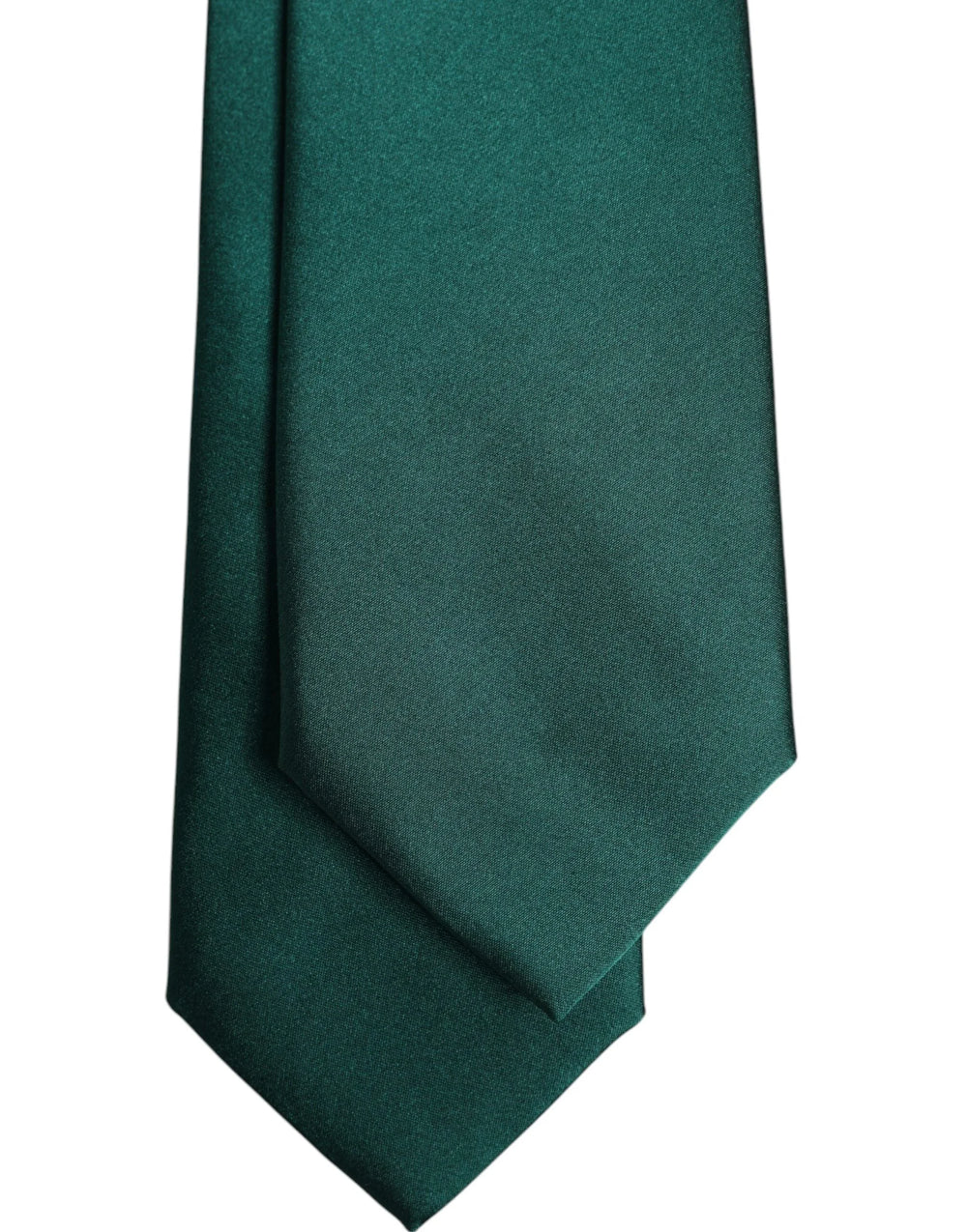 Dolce & Gabbana Green Solid Cotton Adjustable Necktie Tie - Neckties
