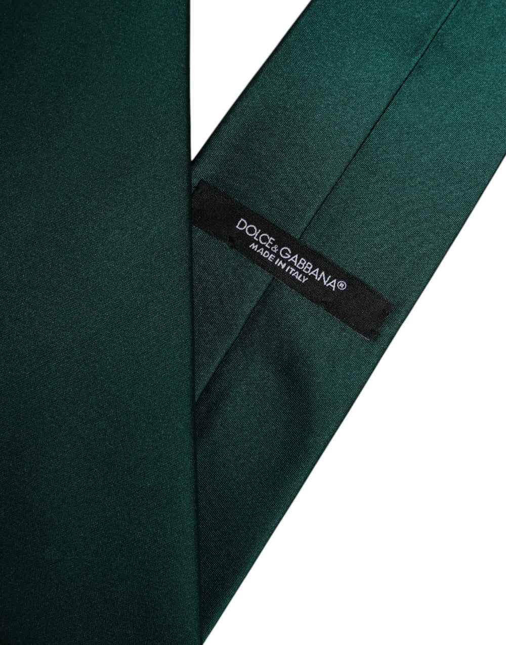 Dolce & Gabbana Green Solid Cotton Adjustable Necktie Tie - Neckties