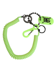 Dolce & Gabbana Green Springy Key Holder DG Logo Men’s Keychain Keyring