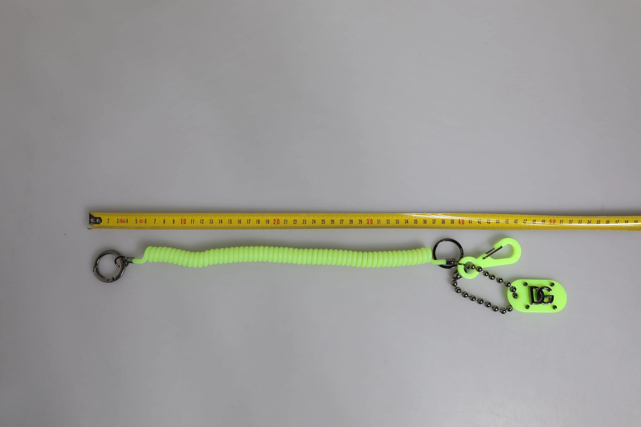 Dolce & Gabbana Green Springy Key Holder DG Logo Men’s Keychain Keyring - Keychains