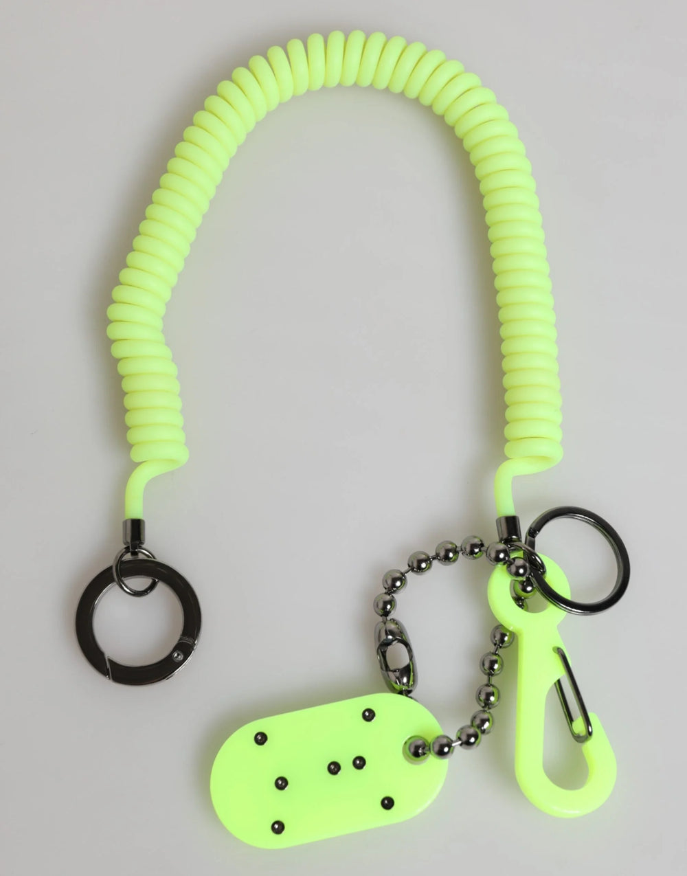 Dolce & Gabbana Green Springy Key Holder DG Logo Men’s Keychain Keyring - Keychains