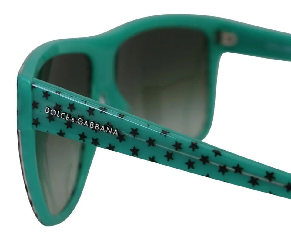 Dolce & Gabbana Green Stars Acetate Square Shades Sunglasses - Sunglasses