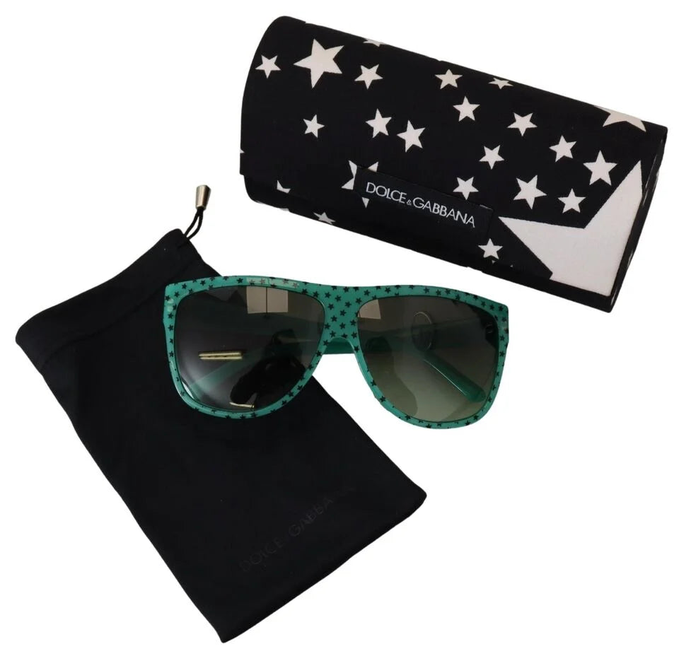 Dolce & Gabbana Green Stars Acetate Square Shades Sunglasses - Sunglasses