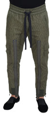 Dolce & Gabbana Green Striped Cargo Zipper Leg Men Trouser Pants - IT48 | M - Cargo Pants