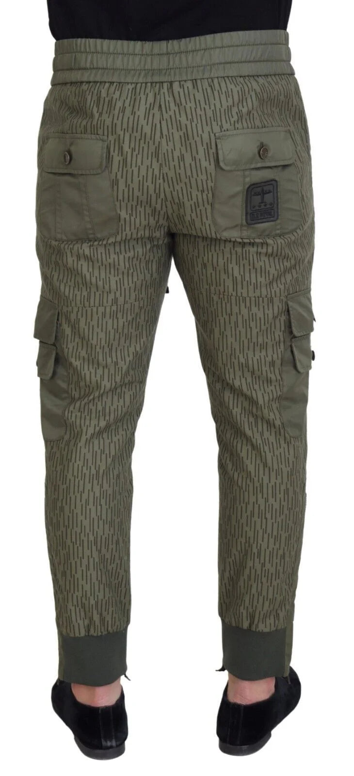 Dolce & Gabbana Green Striped Cargo Zipper Leg Men Trouser Pants - IT48 | M - Cargo Pants