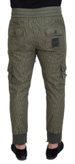 Dolce & Gabbana Green Striped Cargo Zipper Leg Men Trouser Pants - IT48 | M - Cargo Pants