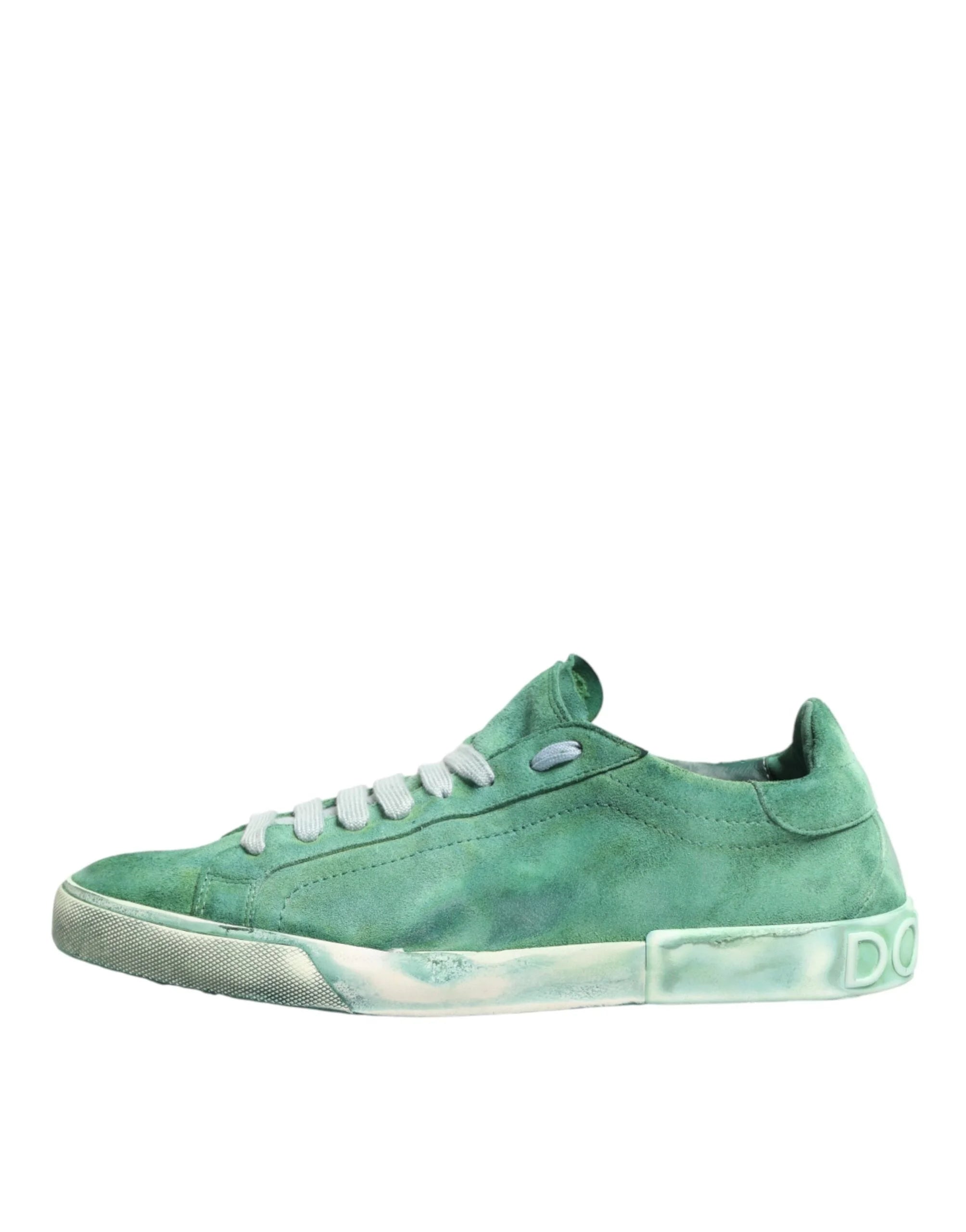 Dolce & Gabbana Green Suade DG Logo Sole Low Top Sneakers Shoes - EU44/US11