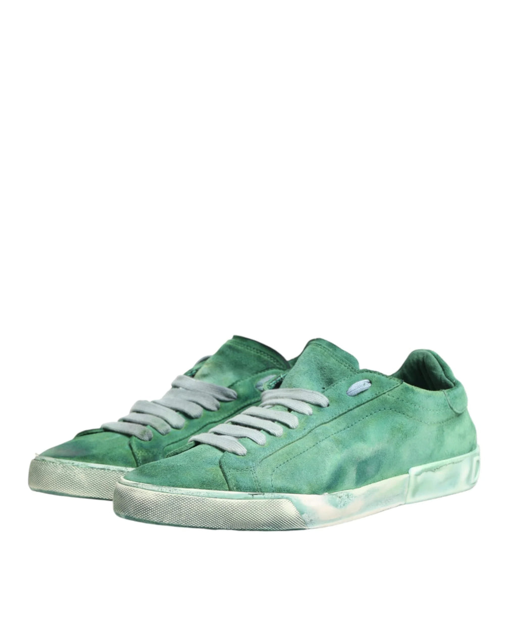 Dolce & Gabbana Green Suade DG Logo Sole Low Top Sneakers Shoes - EU44/US11