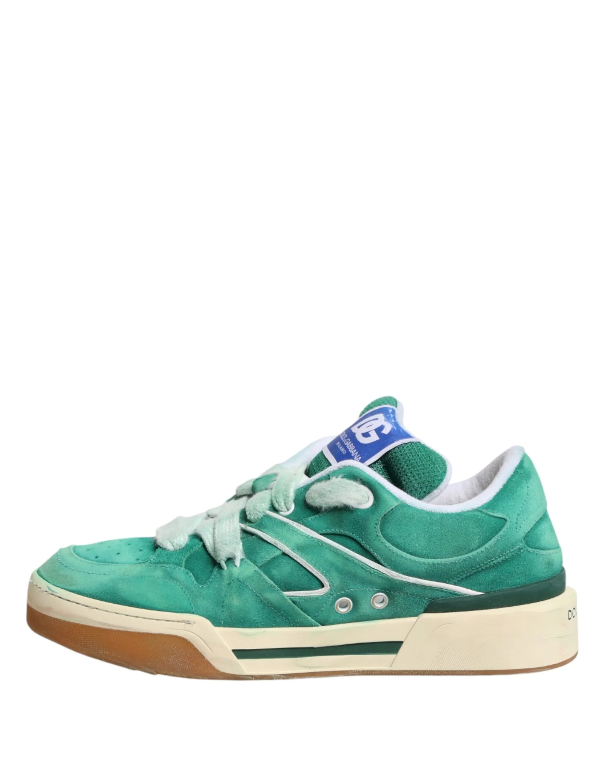 Dolce & Gabbana Green Suede New Roma Low Top Sneakers Shoes - EU44/US11