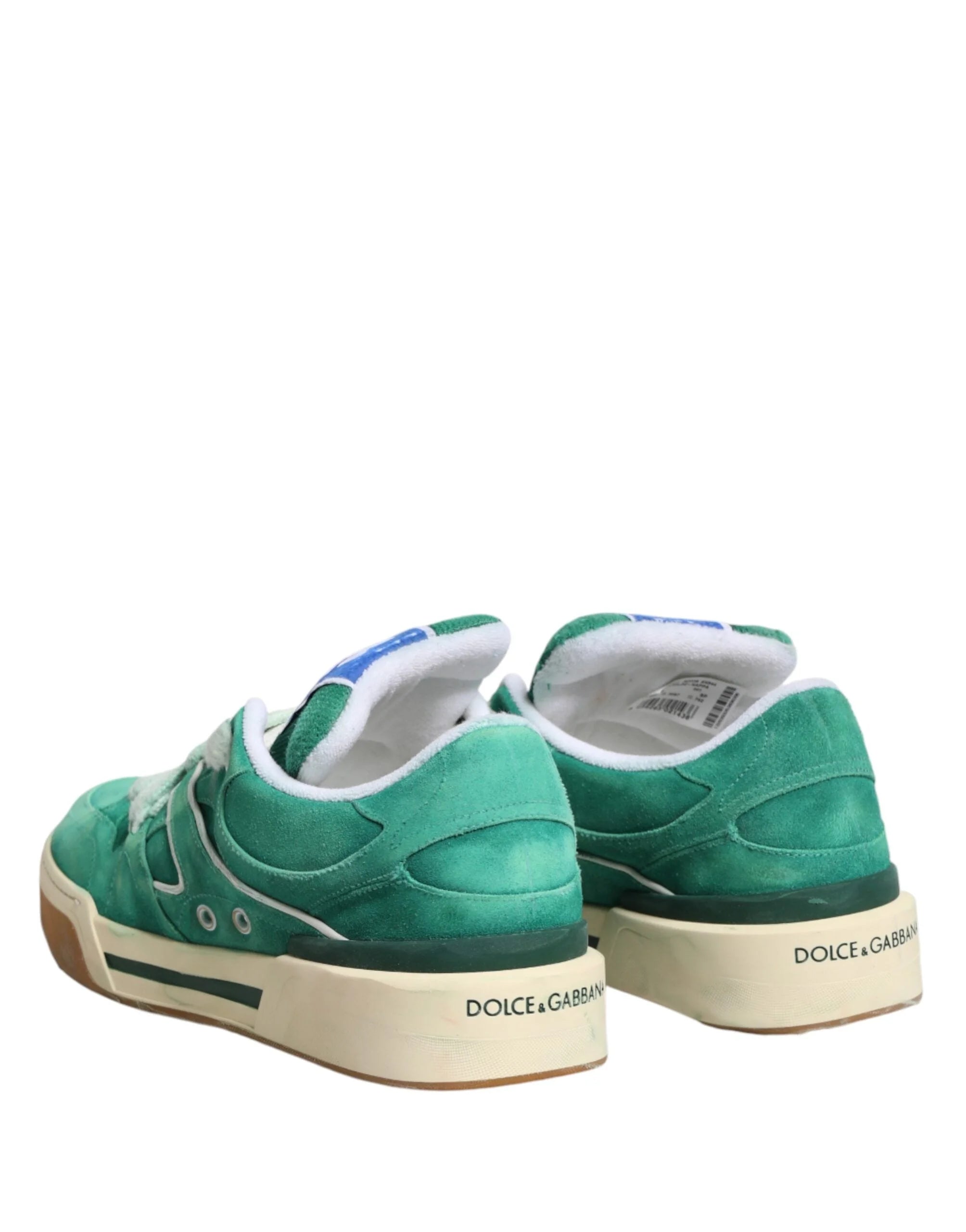 Dolce & Gabbana Green Suede New Roma Low Top Sneakers Shoes - EU44/US11