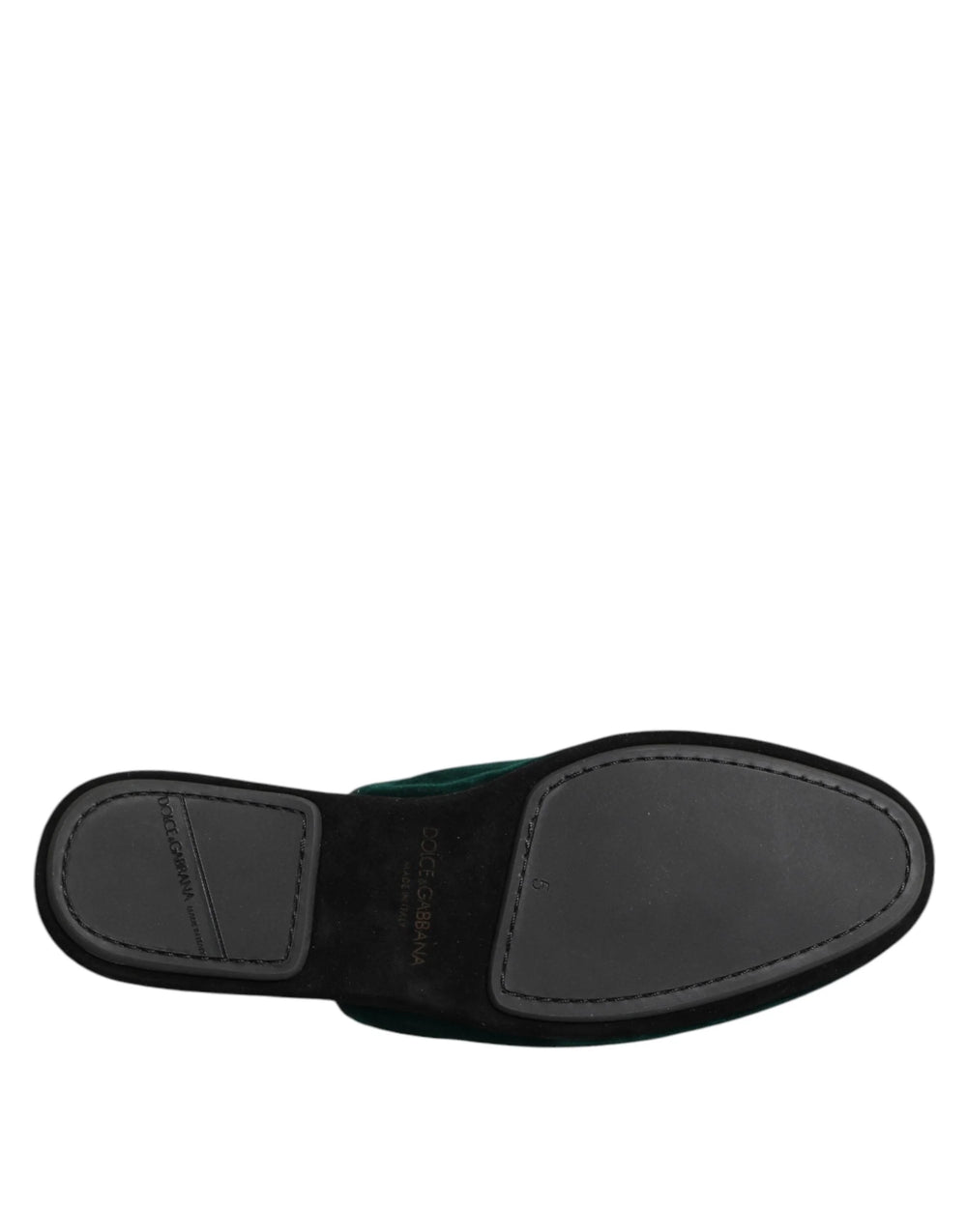 Dolce & Gabbana Green Velvet Cross Embellished Slippers Shoes - Flats