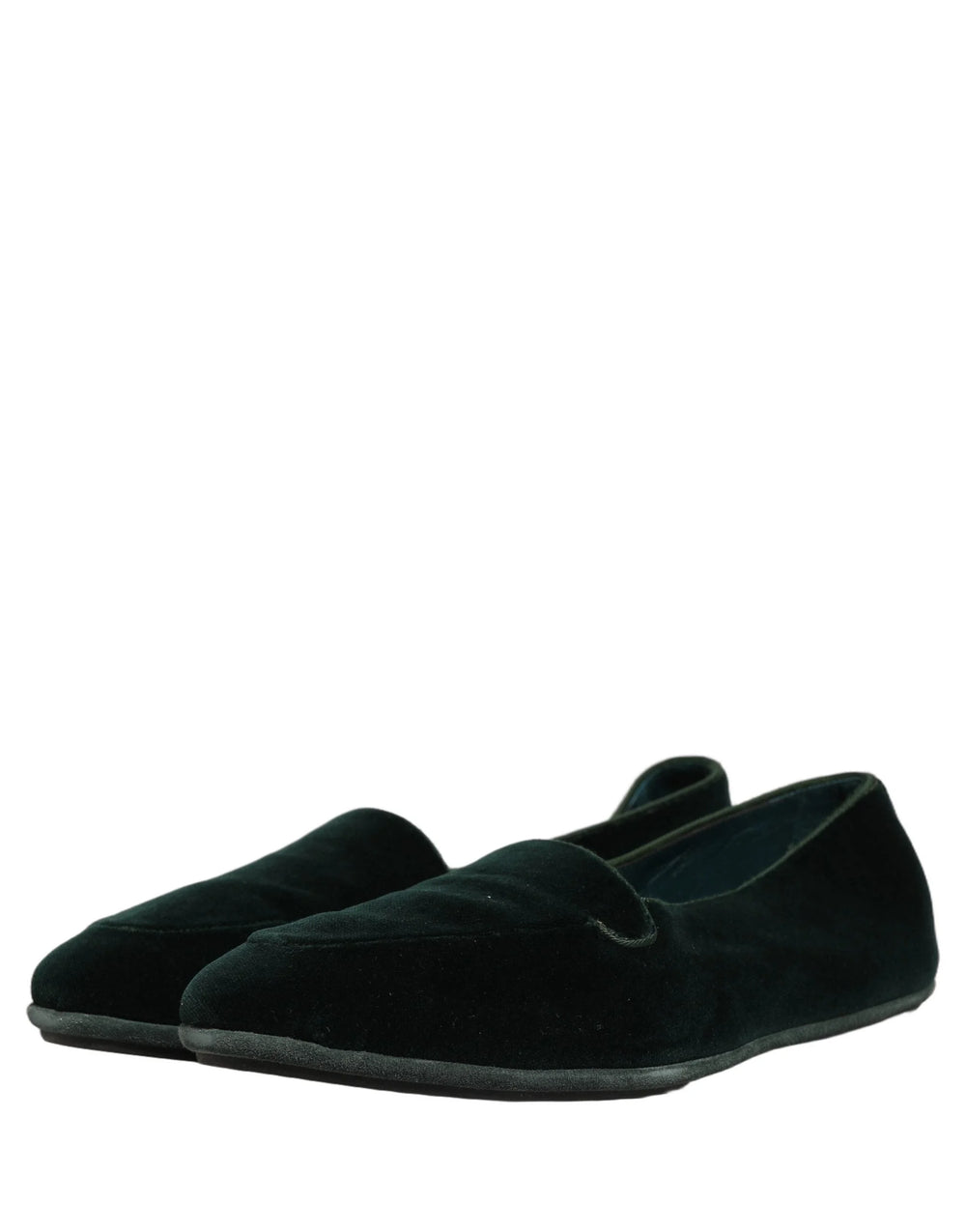 Dolce & Gabbana Green Velvet Slip On Men Flats Loafers Shoes - EU44/US11