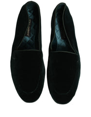 Dolce & Gabbana Green Velvet Slip On Men Flats Loafers Shoes - EU44/US11