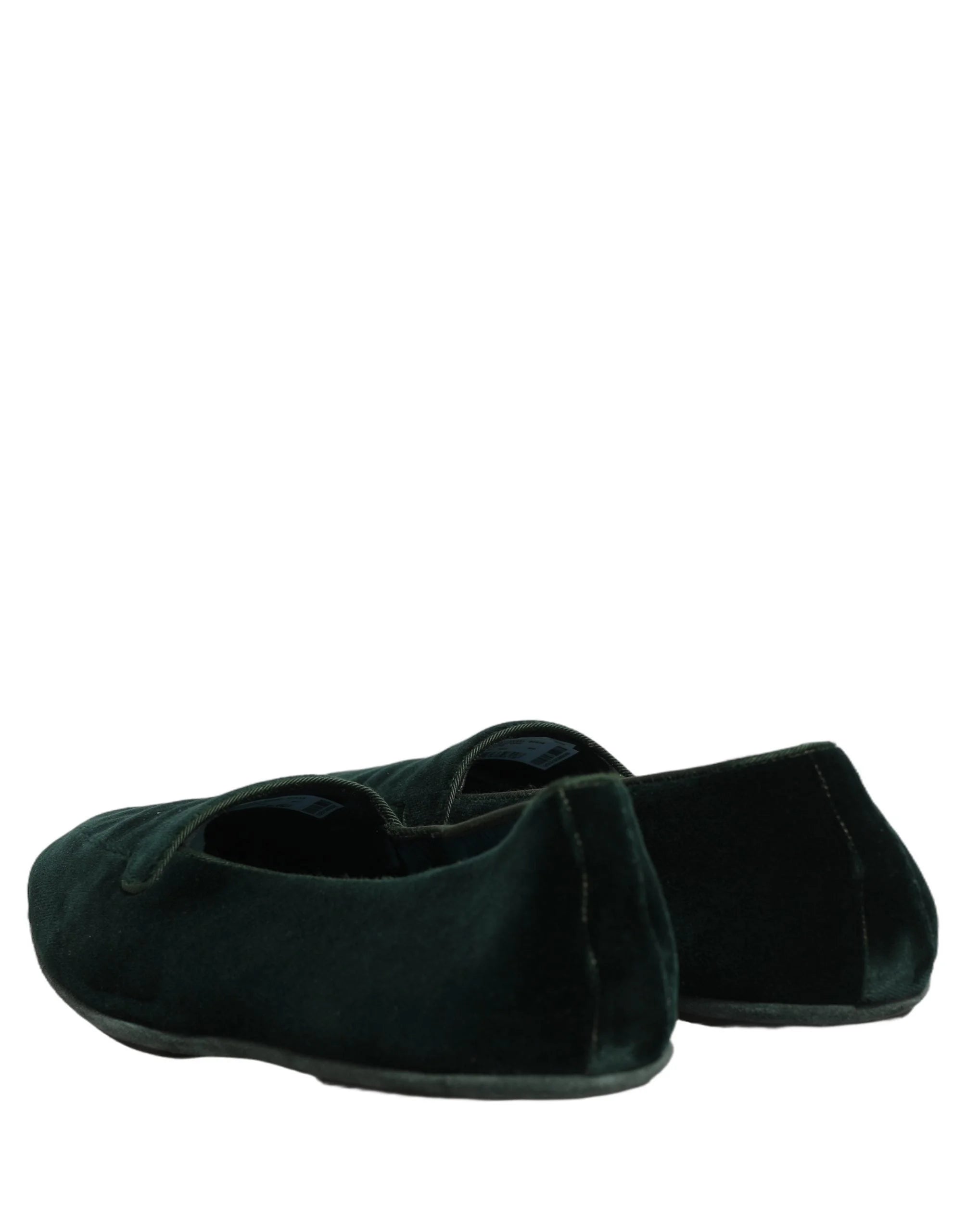 Dolce & Gabbana Green Velvet Slip On Men Flats Loafers Shoes - EU44/US11