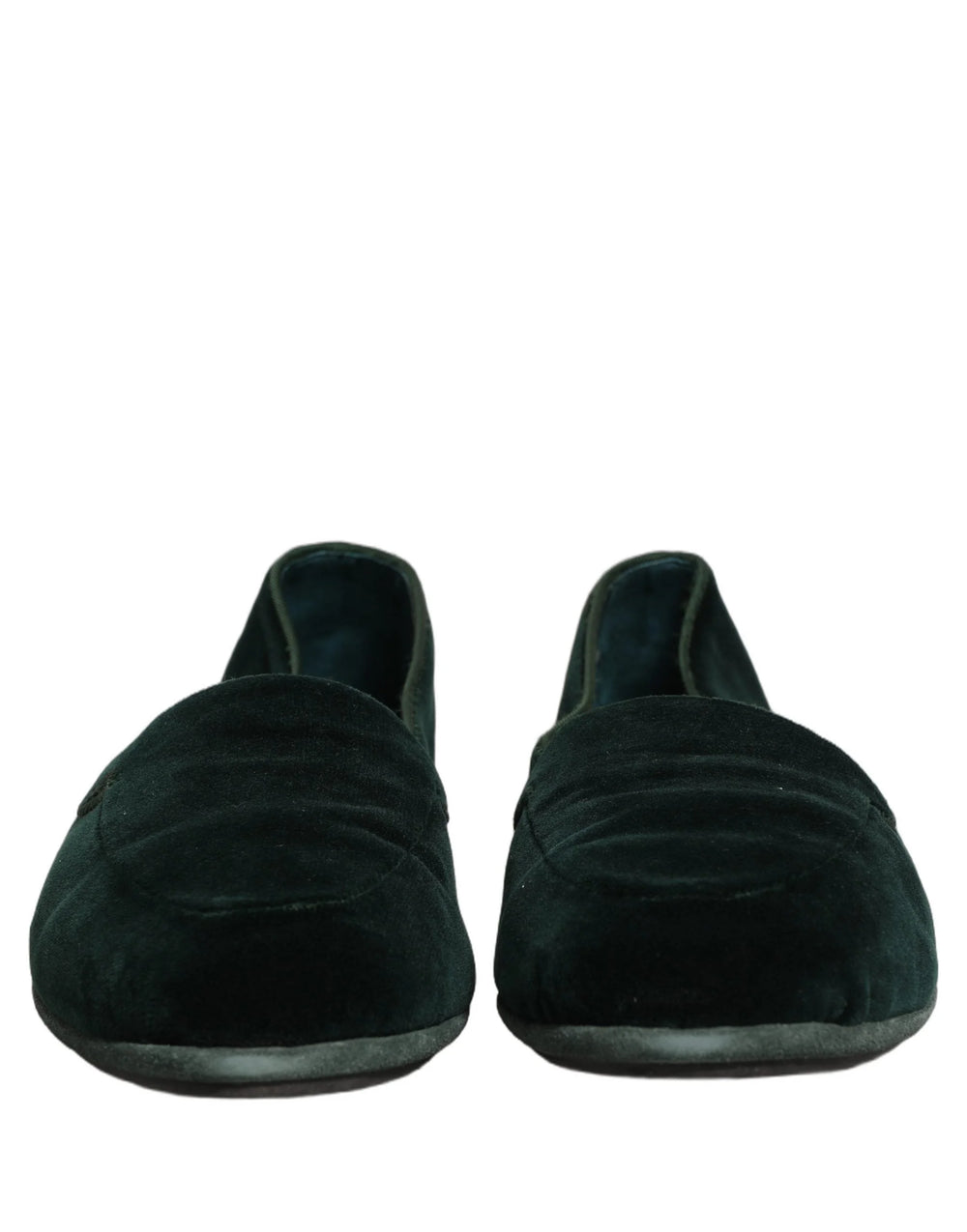 Dolce & Gabbana Green Velvet Slip On Men Flats Loafers Shoes - EU44/US11