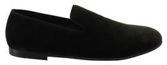Dolce & Gabbana Green Velvet Slip On Mens Loafers Shoes - EU39/US6 - Flats