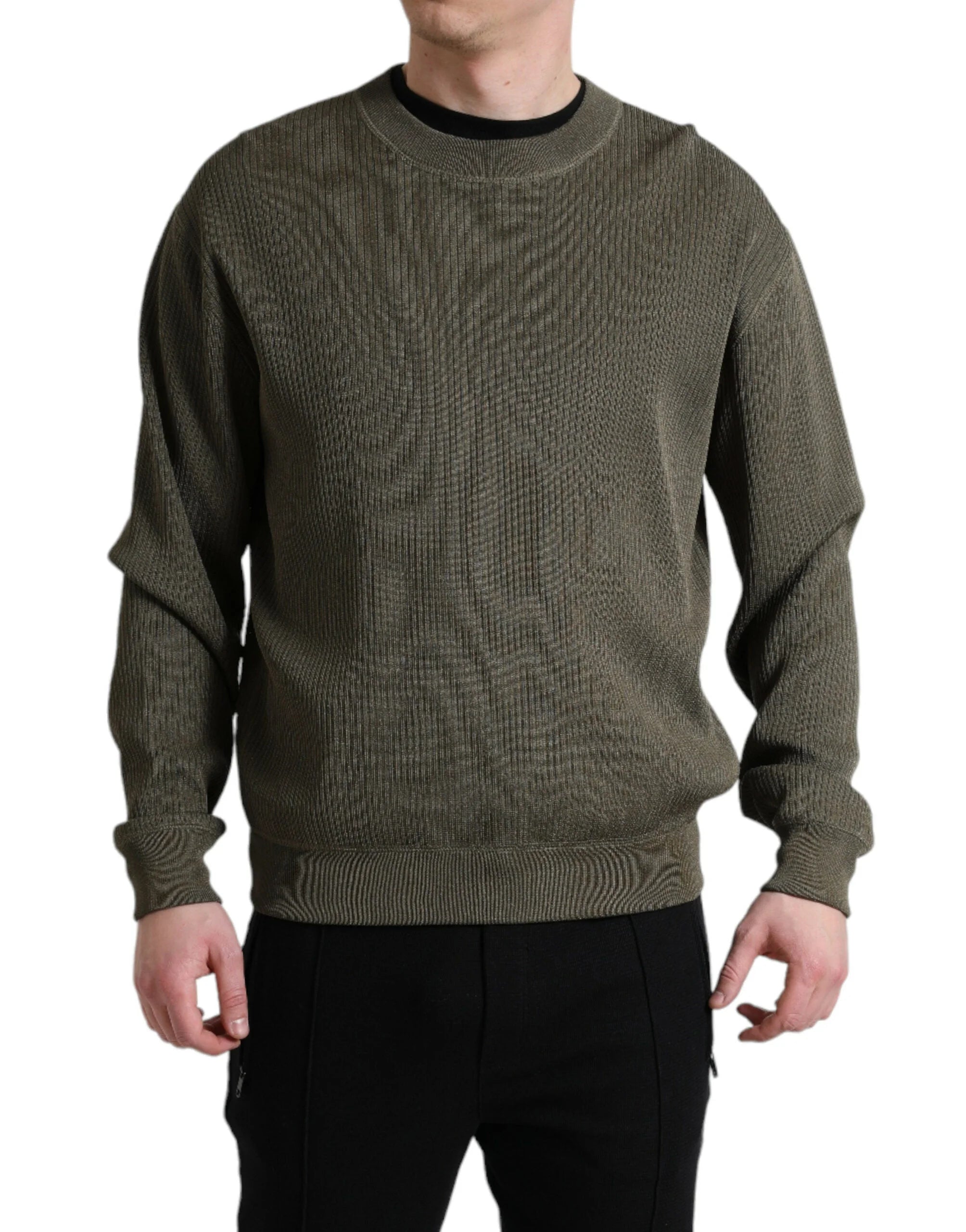 Dolce & Gabbana Green Viscose Crew Neck Men Pullover Sweater - IT48 | M - Sweaters