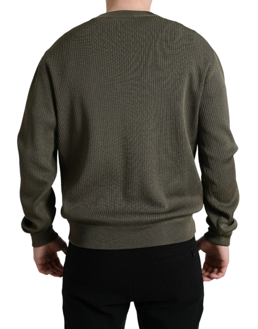Dolce & Gabbana Green Viscose Crew Neck Men Pullover Sweater - IT48 | M