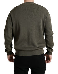 Dolce & Gabbana Green Viscose Crew Neck Men Pullover Sweater - IT48 | M