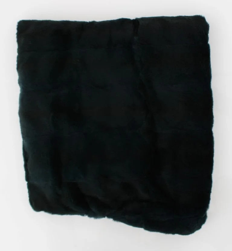 Dolce & Gabbana Green Weasel Fur Crochet Hood Scarf Hat