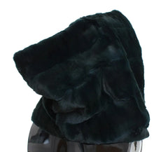 Dolce & Gabbana Green Weasel Fur Crochet Hood Scarf Hat - Scarves & Shawls