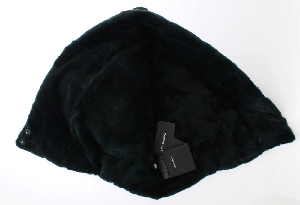 Dolce & Gabbana Green Weasel Fur Crochet Hood Scarf Hat - Scarves & Shawls