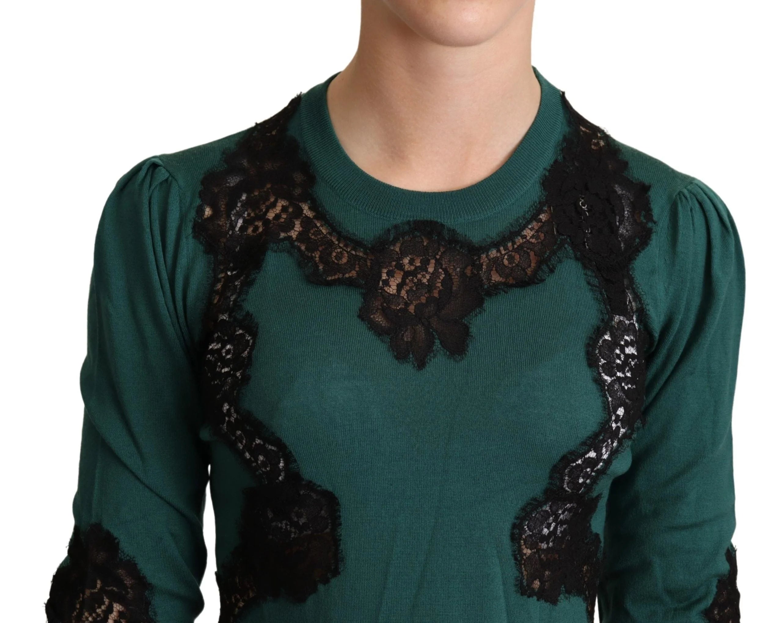 Dolce & Gabbana Green Wool Crewneck Sweater - Sweaters