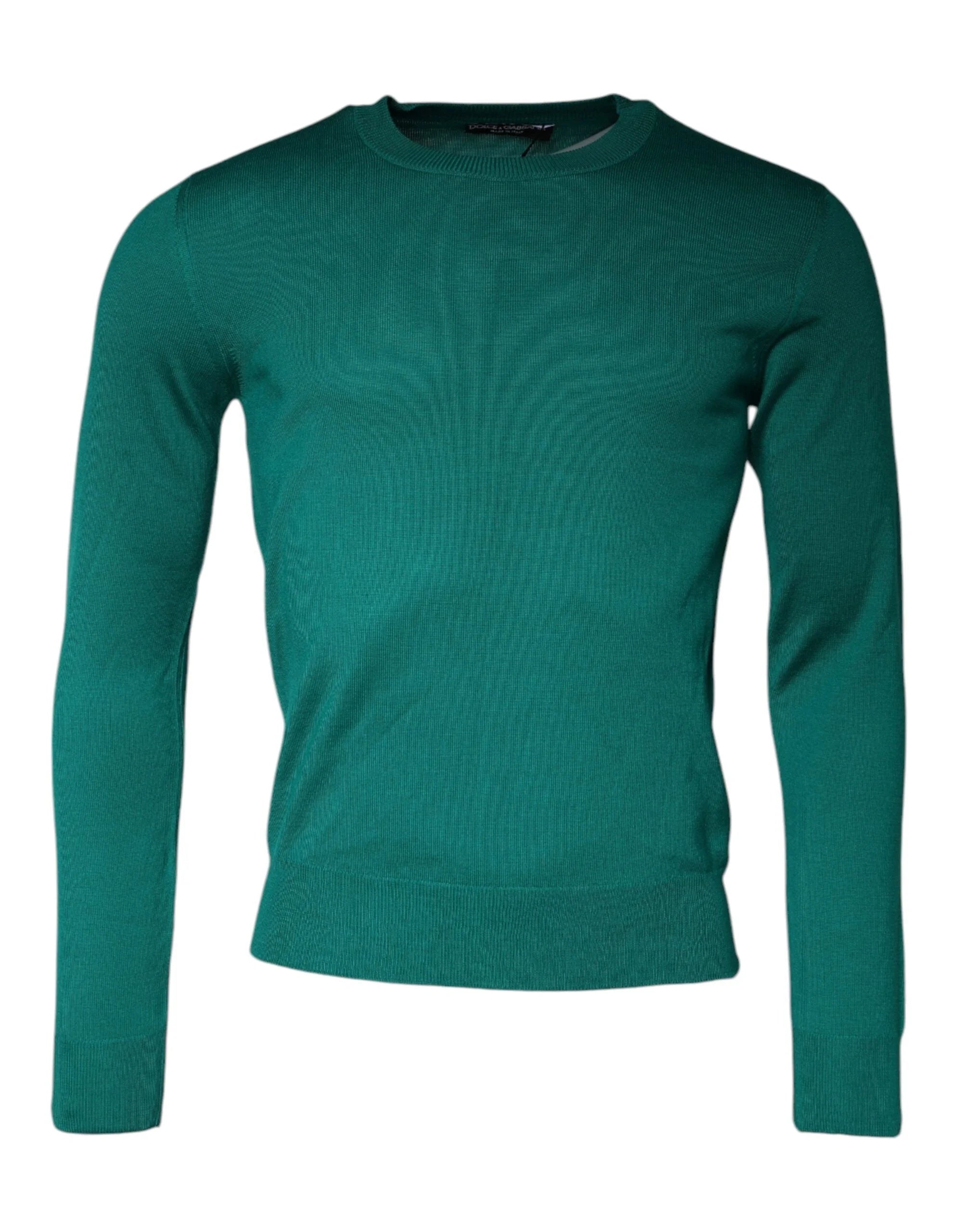 Dolce & Gabbana Green Wool Knit Crew Neck Pullover Sweater - IT44 | XS - Sweaters