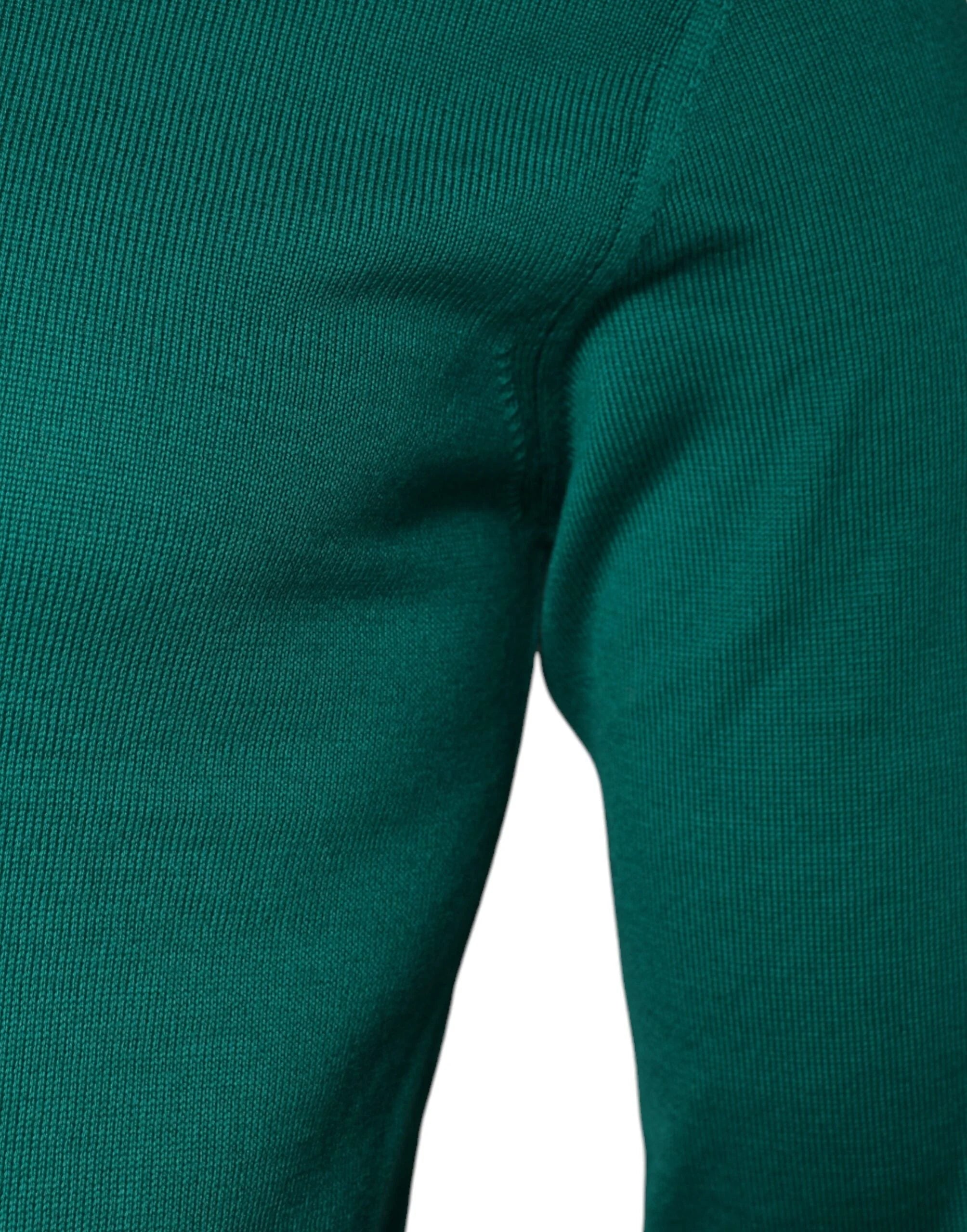 Dolce & Gabbana Green Wool Knit Crew Neck Pullover Sweater - IT44 | XS - Sweaters