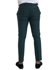 Dolce & Gabbana Green Wool Skinny Slim Dress Pants - IT48 | M - Trousers