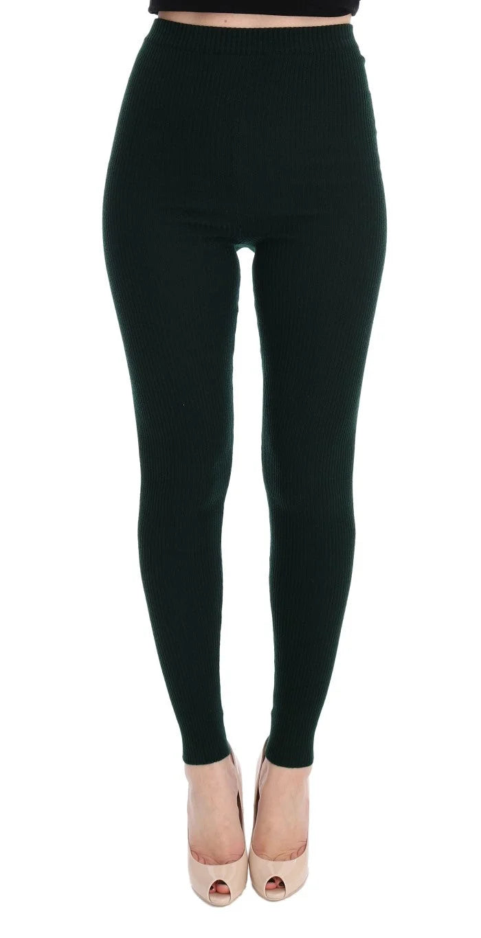 Dolce & Gabbana Green Wool Stretch Tights - IT40|S - Leggings