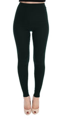 Dolce & Gabbana Green Wool Stretch Tights - IT40|S - Leggings