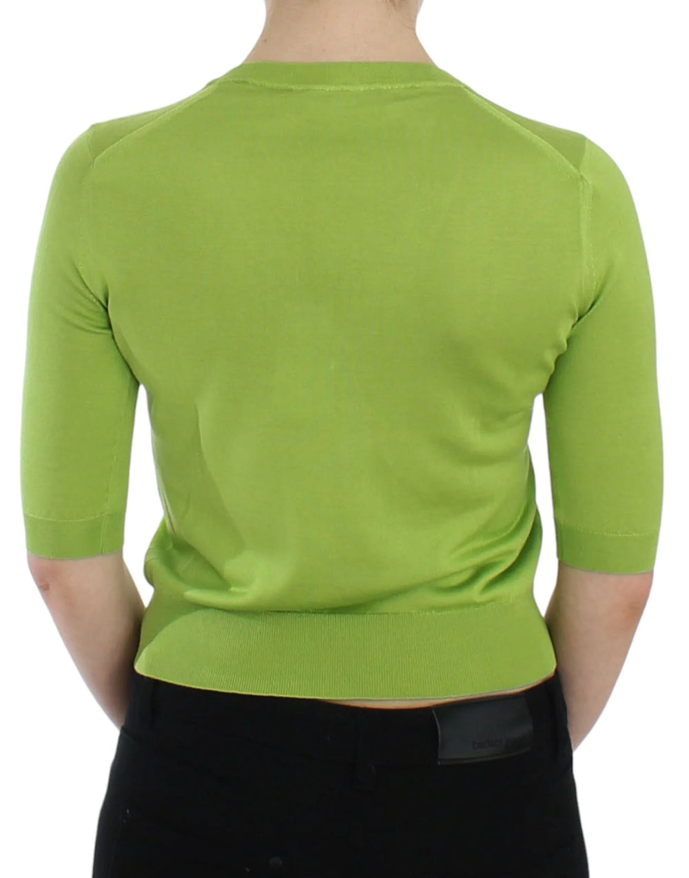 Dolce & Gabbana Green Wool V-neck Pullover Sweater Top - IT36 | XS - Sweaters