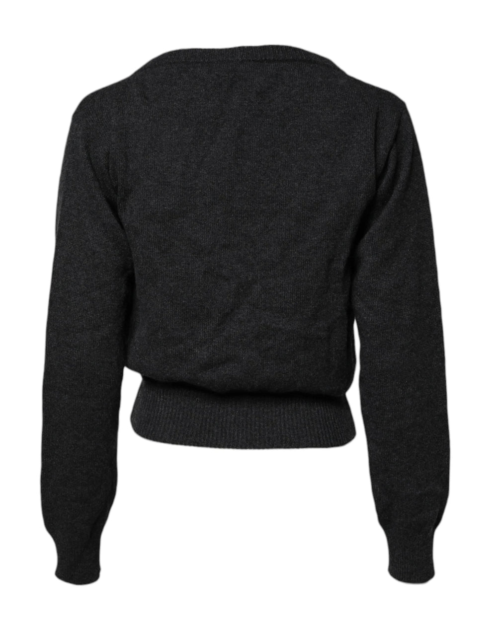Dolce & Gabbana Grey Cashmere Deep V-neck Pullover Sweater - IT40|S - Sweaters
