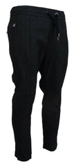 Dolce & Gabbana Grey Cotton Tapered Cotton Pants - Jeans