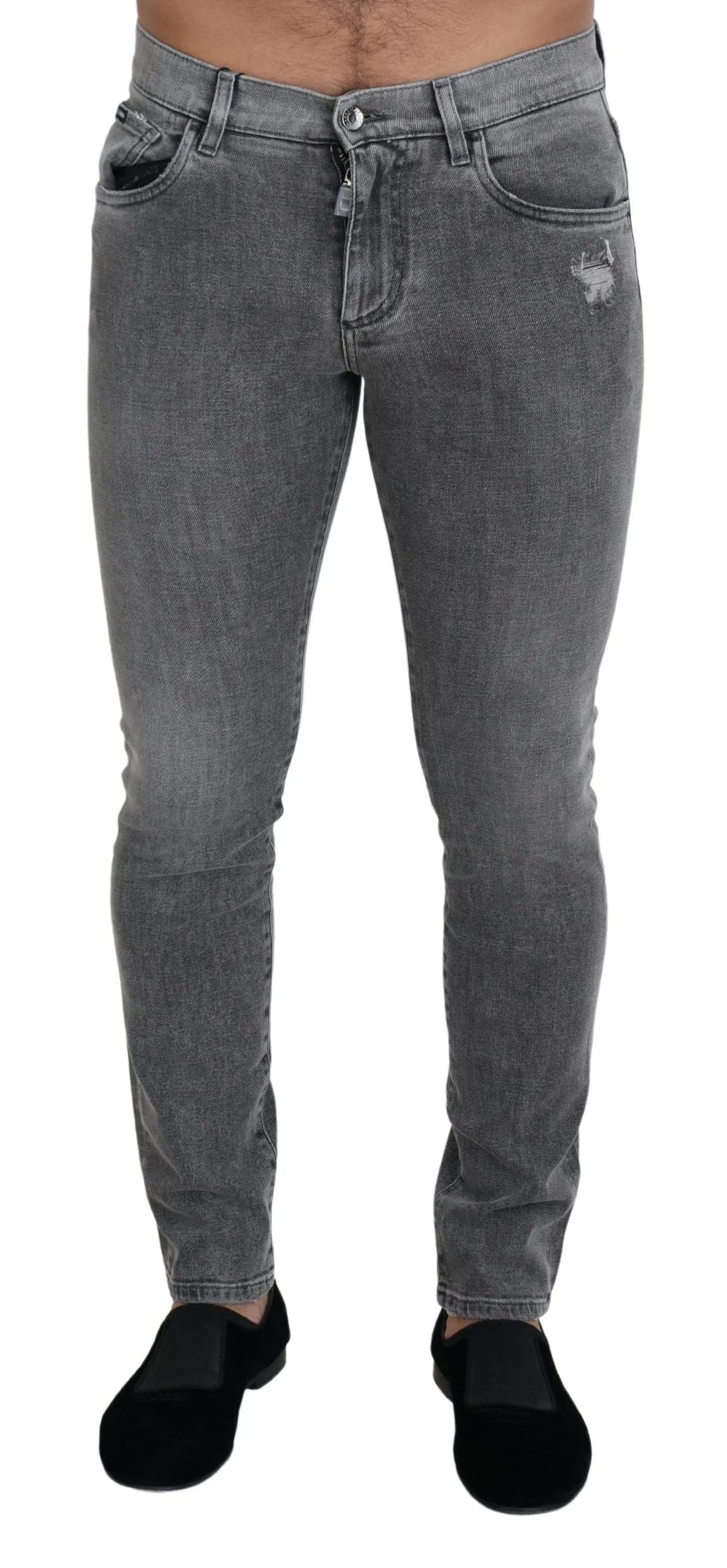 Dolce & Gabbana Grey Washed Cotton Skinny Denim Jeans - IT44 | XS - Jeans