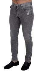 Dolce & Gabbana Grey Washed Cotton Skinny Denim Jeans - IT44 | XS - Jeans