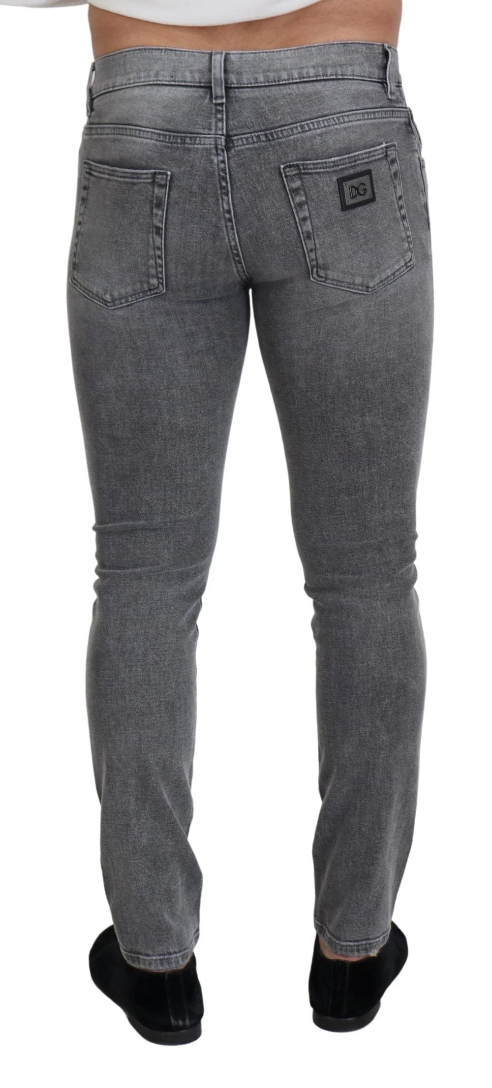 Dolce & Gabbana Grey Washed Cotton Skinny Denim Jeans - IT44 | XS - Jeans