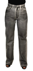 Dolce & Gabbana Grey Washed High Waist Denim Pants Cotton Jeans - IT40|S - Jeans
