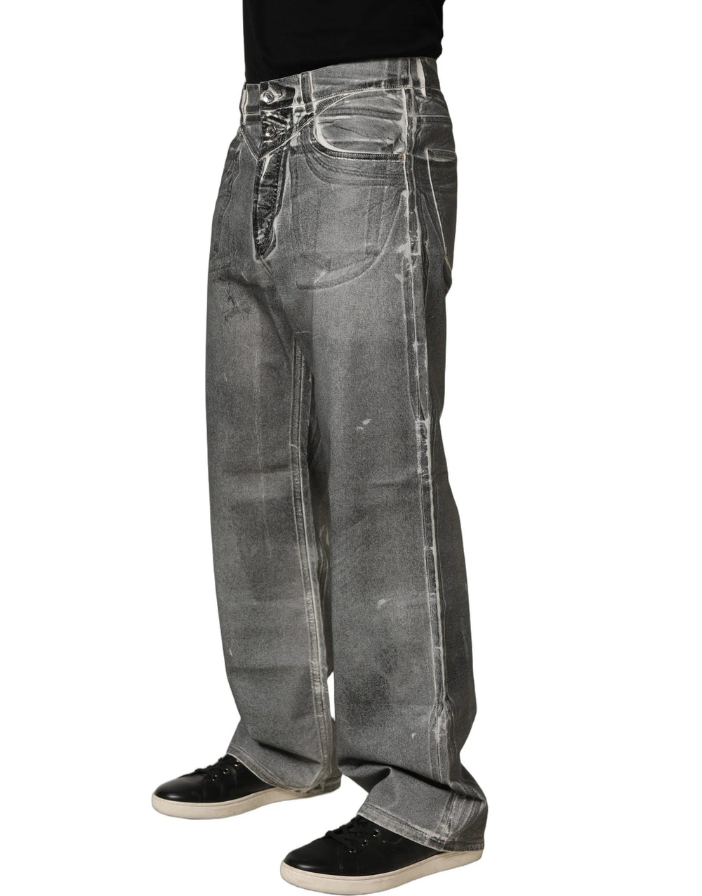 Dolce & Gabbana Grey Washed Mid Waist Straight Denim Jeans - IT46 | S