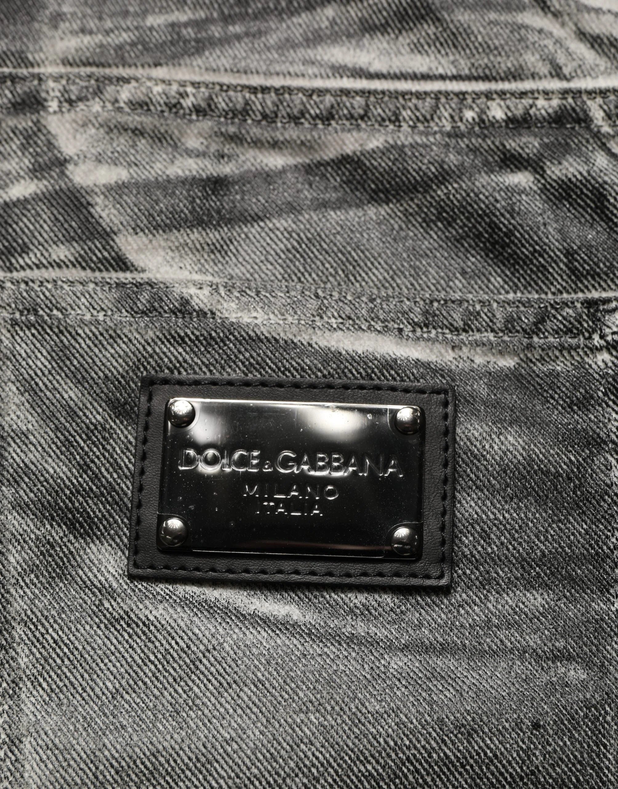 Dolce & Gabbana Grey Washed Mid Waist Straight Denim Jeans - IT46 | S