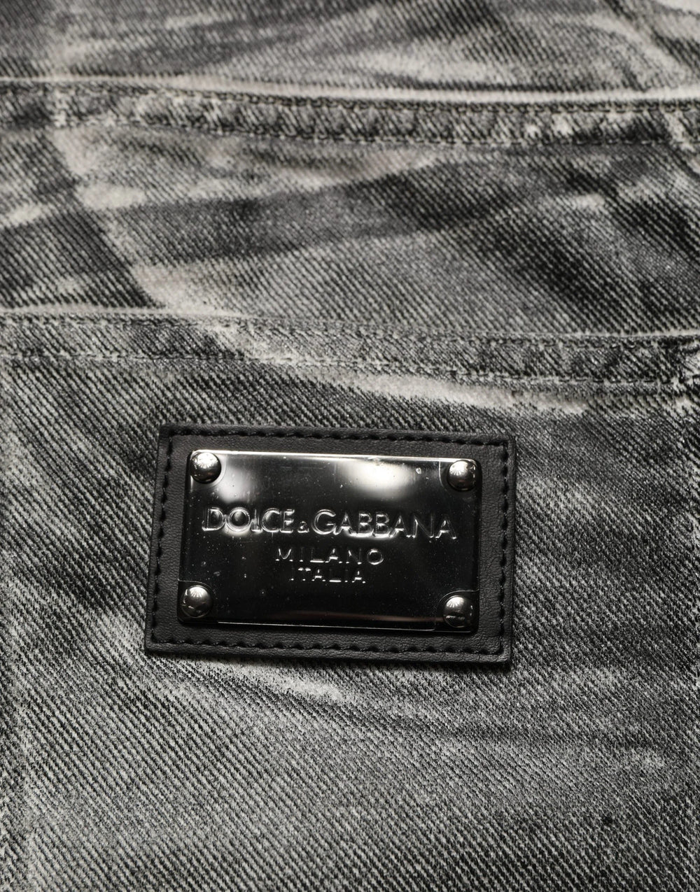 Dolce & Gabbana Grey Washed Mid Waist Straight Denim Jeans - IT46 | S