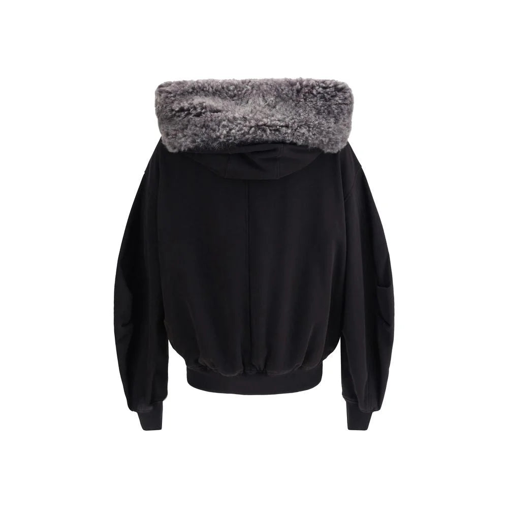 Dolce & Gabbana Hooded Sweatshirt with wide fur-trimmed hood - M - Sweatshirts