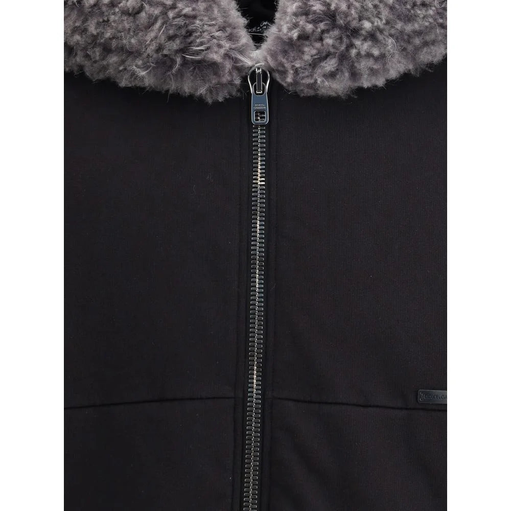 Dolce & Gabbana Hooded Sweatshirt with wide fur-trimmed hood - M - Sweatshirts