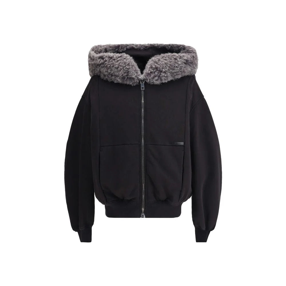Dolce & Gabbana Hooded Sweatshirt with wide fur-trimmed hood - M - Sweatshirts